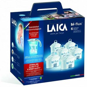 Filtru de apa universal, Laica, Bi-flux, 6 buc + cadou ulcior cu filtru de apa mecanic Laica StreamLine, Alb imagine