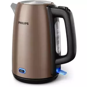 Fierbator de apa Philips Viva Collection HD9355/92, 1.7 L, 2060 W, Negru/Cupru imagine