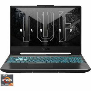 Laptop Gaming A15 ASUS TUF FA506NC cu procesor AMD Ryzen™ 5 7535HS pana la 4.55GHz, 15.6'', Full HD, IPS, 144Hz, 16GB DDR5 RAM, 1TB SSD, NVIDIA® GeForce RTX™ 3050 4GB GDDR6, No OS, Graphite Black imagine