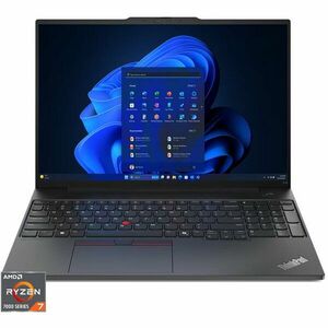 Laptop Lenovo ThinkPad E16 Gen 2 cu procesor AMD Ryzen™ 7 7735HS pana la 4.75GHz, 16 WUXGA, IPS, 32GB DDR5 RAM, 1TB SSD, AMD Radeon™ 680M Graphics, Windows® 11 Pro, Black, 3Y Onsite upgrade imagine