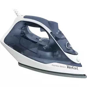 Fier de calcat Tefal Express Steam FV2837E0, 2400W, jet de abur 165 g/min, abur variabil 0-35 g/min, 270 ml, talpa Cerilium, alb/albastru imagine