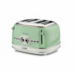 Prajitor de paine vintage Ariete 0156 Green, 1600 W, 4 felii, 6 setari de rumenire, Functie de dezghetare, Verde imagine