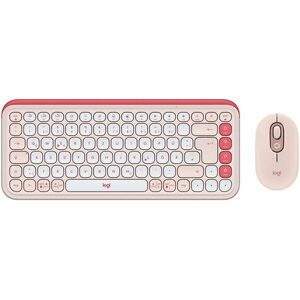 Kit Wireless Tastatura + Mouse Logitech POP ICON COMBO, Bluetooth, EasySwitch, Rose imagine