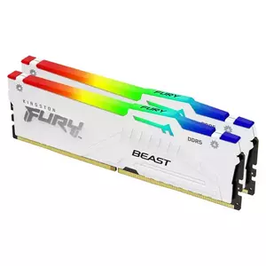 Memorie Desktop Kingston Fury Beast RGB 32GB(2 x 16GB) DDR5 6000Mhz CL36 AMD Expo White imagine