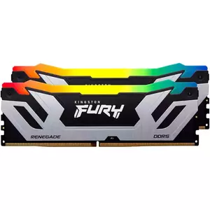 Memorie Desktop Kingston Fury Renegade RGB 48GB(2 x 24GB) DDR5 8400Mhz CL40 CUDIMM Silver/Black imagine