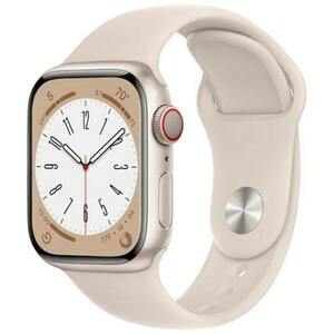 Apple Watch Series 8 2022, GPS + Cellular, Aluminium 45mm N/A Starlight Bun imagine