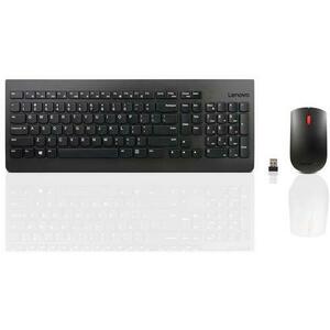 Kit Tastatura si Mouse Wireless Lenovo 4X30M39497, USB (Negru) imagine