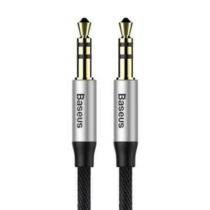 Cablu Audio Baseus Yiven CAM30-BS1, Jack 3.5mm - Jack 3.5mm, 1 m (Negru/Argintiu) imagine