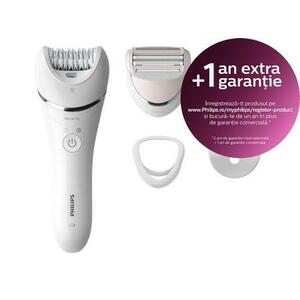 Epilator Wet&Dry Philips Series 8000 BRE710/00, 32 Pensete, 2 Viteze (Alb) imagine