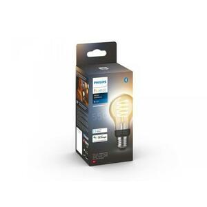 Bec LED inteligent vintage Philips Hue Filament, Bluetooth, Zigbee, A60, E27, 7W (40W), 550 lm, lumina alba (2200-4500K) imagine