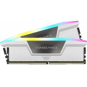 Memorii Corsair Vengeance RGB 32GB, DDR5, 6200MHz, CL36, 2x16GB, 1.25V (Alb) imagine