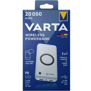 Acumulator extern Varta 57909101111, 20000 mAh, Fast Wireless, Quick Charge 3.0, 18W, (Alb) imagine