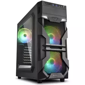 Carcasa Sharkoon VG7-W RGB, Mid-Tower, fara sursa, ATX, Black imagine