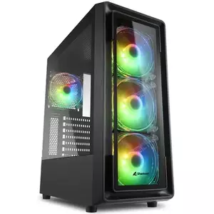 Carcasa Sharkoon TK4 RGB, Mid-Tower, fara sursa, ATX, Negru imagine