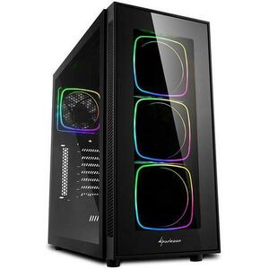 Carcasa Sharkoon TG6 RGB, Mid-Tower, fara sursa, ATX, Negru imagine