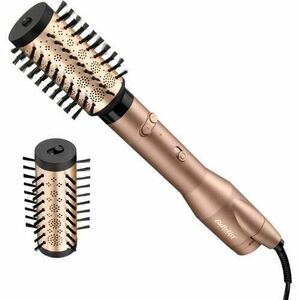 Perie rotativa BaByliss Big Hair Dual AS952E, 650W + 2 accesorii, Tehnologie Ionica, Invelis ceramic, Jet de aer rece, Auriu imagine