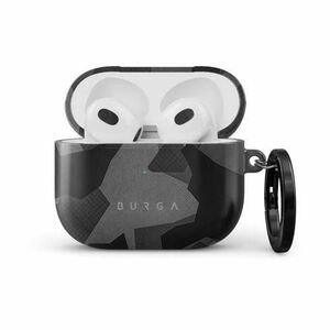 Husa Burga Hard Shell Night Black Camo pentru Airpods 3, Negru imagine