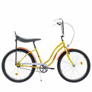 Bicicleta Pegas Strada 2 26 inch, Otel, 1S (Galben/Rosu) imagine