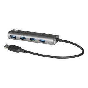 Hub USB I-tec 3.0 incarcator metalic 4 Porturi cu adaptor putere, 4x USB 3.0 (Negru) imagine