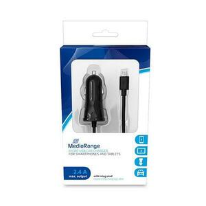 Incarcator auto MediaRange, Micro USB, 1 m, Negru imagine