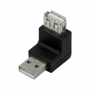 Adaptor Logilink, USB2.0 A/M, Unghi 270°, Negru imagine