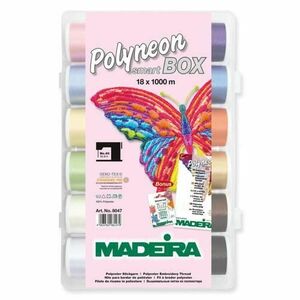 Smartbox Ata de brodat Polyneon Madeira 8047, 18 papiote, finete 40, 100% poliester imagine