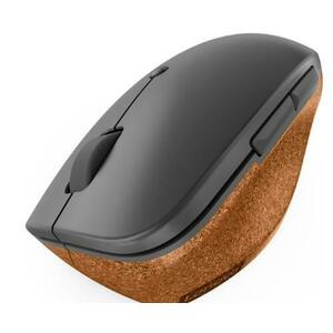 Mouse Wireless Lenovo Go, Vertical, 2400 DPI (Negru/Portocaliu) imagine