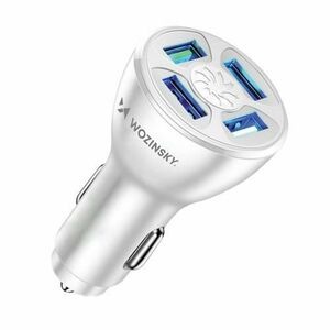 Incarcator Auto WZK WCCAW, 50W, 3A, 4 x USB-A, Alb imagine