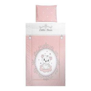 Set lenjerie patut 3 piese, Cosy, bumbac ranforce, lavabil 30°C, Little Bear Pink imagine