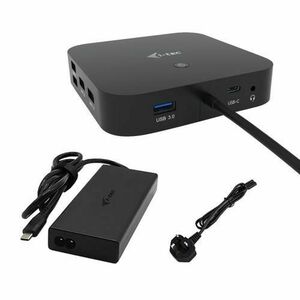 Docking Station, I-TEC, USB-C, HDMI, Dual DP, Power Delivery 100W + incarcator universal 100W, Negru imagine