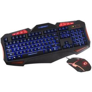 Kit Tastatura si Mouse Gaming Esperanza Shelter EGK3000 (Negru) imagine