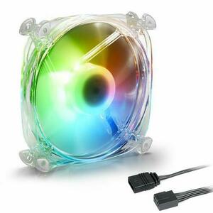 Ventilator Sharkoon Shark Disc, iluminare RGB, 120 mm, 1400 rpm, PWM (Alb) imagine