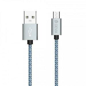 Cablu de date Devia Tube DVCTBLMCR MicroUSB, 1m (Gri) imagine