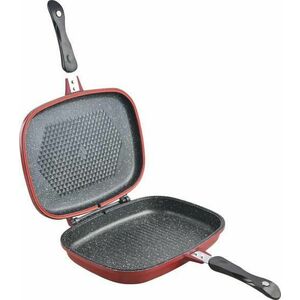 TIGAIE DUBLA DREPTUNGHIULARA TIP GRILL, ALUMINIU, 32x24x7.5 CM, EASY COOK RED, COOKING BY HEINNER imagine