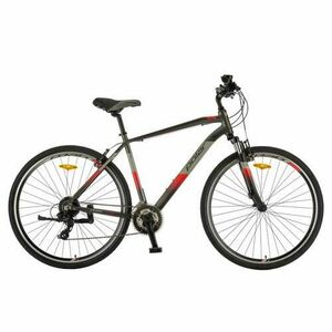 Bicicleta Trekking Polar Forester Comp, roti 28 inch, cadru L-XL, 24 viteze, Gri/Rosu imagine