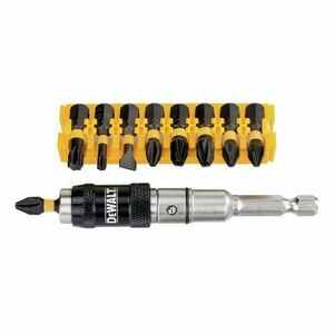 Set 9 biti de impact cu cap pivotant + adaptor DeWalt DT70518T-QZ, la 20 de grade, 25 mm, carcasa extra-rezistenta imagine