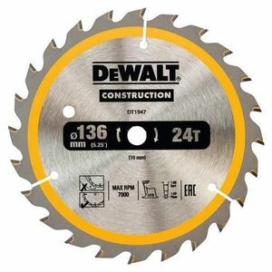 Disc Construction pentru lemn, 136 x 10 x 1.66 mm, DT1947-QZ, Dewalt imagine