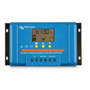 Incarcator solar Victron Energy BlueSolar PWM-LCD&USB 12/24V-20A, USB (Albastru) imagine