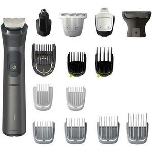 Aparat de tuns barba si parul 15 in 1 Philips Multigroom All in One MG7940/15, tehnologie BeardSense, lame din otel cu auto-ascutire, 22 setari de lungime, rezistent la apa, husa (Negru/Argintiu) imagine