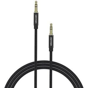 Cablu audio Vention, Jack 3.5mm (T) la Jack 3.5mm (T), 0.5m, conectori auriti, braided BBC si TPE (Negru) imagine