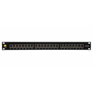 Patch Panel Netrack 104-19, CAT.6A, 24 Porturi (Negru) imagine