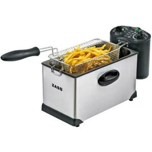 Friteuza Zass ZDF 02, 2000 W, 3 l, Temporizator 30 min, Termostat reglabil (Negru/Inox) imagine