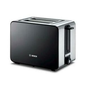 Prajitor de paine Bosch TAT7203, 1050 W, 2 felii, gratar chifle (Negru/Inox) imagine