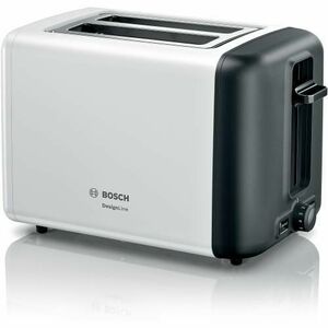 Prajitor de paine Bosch DesignLine TAT3P421, 2 felii, 970W, Alb/Gri imagine