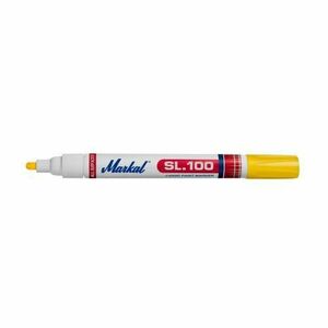 Marker permanent industrial cu vopsea MARKAL SL-100, galben, varf rotund 2 - 4 mm imagine