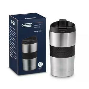 Cana termica pentru calatorie De'Longhi DLSC074, perete dublu, 300 ml (Inox/Negru) imagine