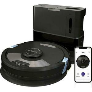 Aspirator robot cu mop Shark RV2600WSEU, 20 W, Recipient robot 0.3 l, Recipient statie 0.9 l, Autonomie 110 minute, Wi-Fi (Negru) imagine