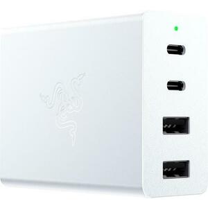 Incarcator retea Razer RC21-01700200-R3M1, 2x USB-C, 2x USB-Am 130 W, Adaptor EU si UK (Alb) imagine