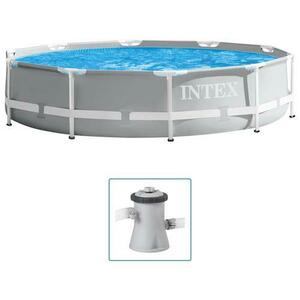 Piscina INTEX Prism Frame 26702GN, 305x76cm, pompa 12V, 4485 L, Gri imagine