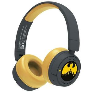 Casti Gaming OTL Batman Gotham City, Pentru copii, Cu fir si Bluetooth (Gri/Galben) imagine